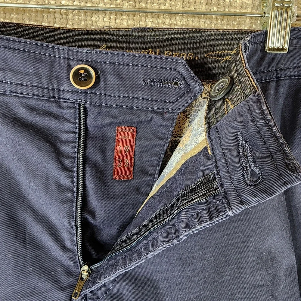 Bruhl Bros.® Nizza Stretch Cotton Trousers Mens 36x33.5 Navy Blue German Made